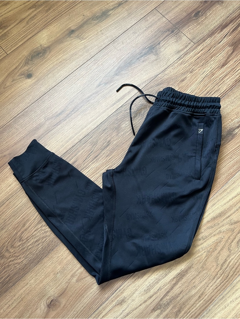 Gymshark Men’s Black Gymshark Patterned Athletic Joggers